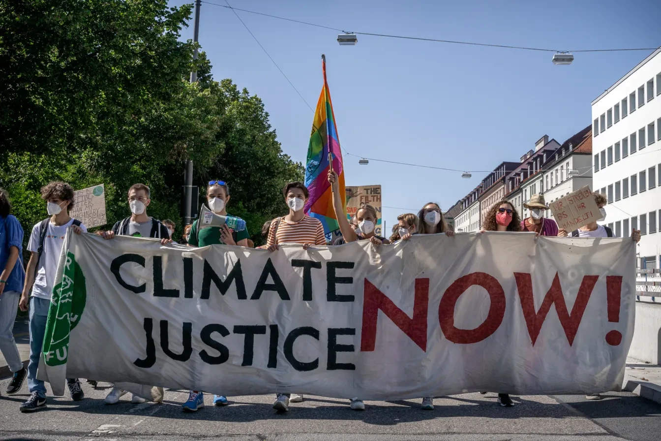 Manifestatie voor klimaatrechtvaardigheid in München