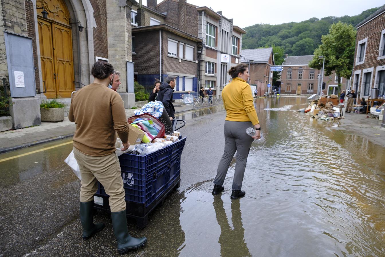 Noodhulp na de overstromingen in Wallonië